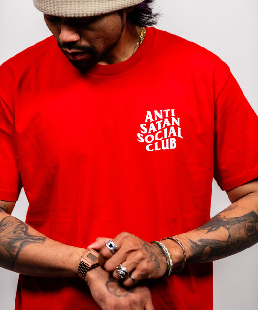 Anti Satan Social Club Tee - Red